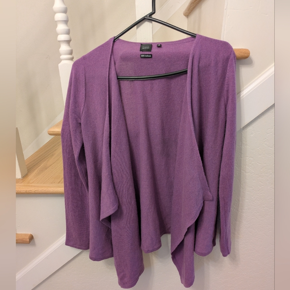 Saks Fifth Avenue Black Brand - Lavender Open Front Cardigan - Cashmere - Size S